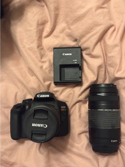 Canon EOS Rebel T7 Black DSLR Camera with Battery Charger an