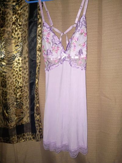 A Super Sexy Womans Purple New Lingerie Outfit with Flowers - Thumbnail 2