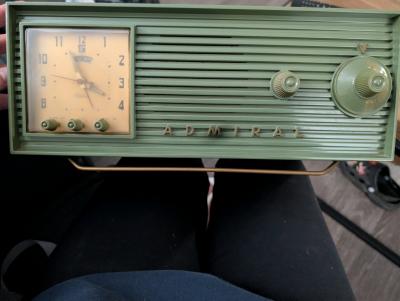 Admiral Tube Clock Radio midcentery 1950s