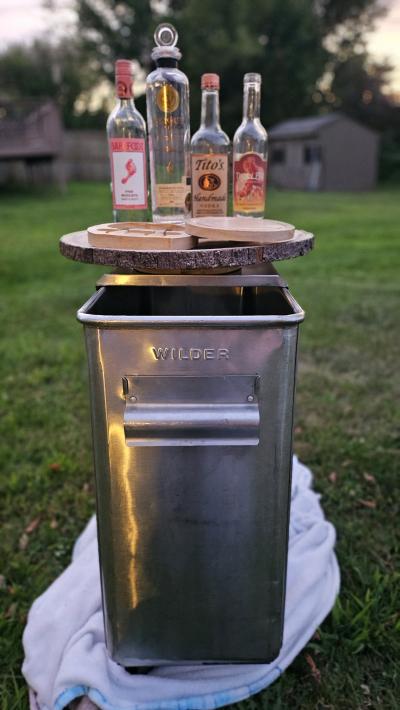 Vintage Wilder rolling metal bin - Thumbnail 3