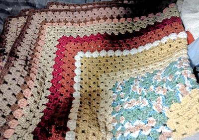 Multi colored granny square Crochet Blankets - Thumbnail 9