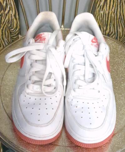 Womens Pink and White Air Force Ones - Thumbnail 4