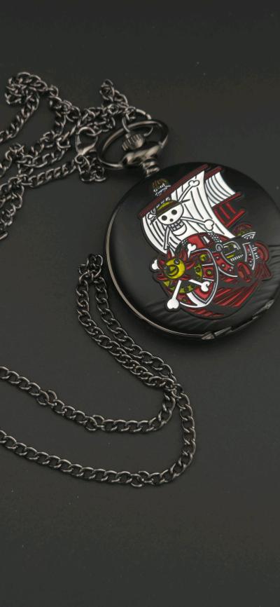 one piece Pocket watch black unisex