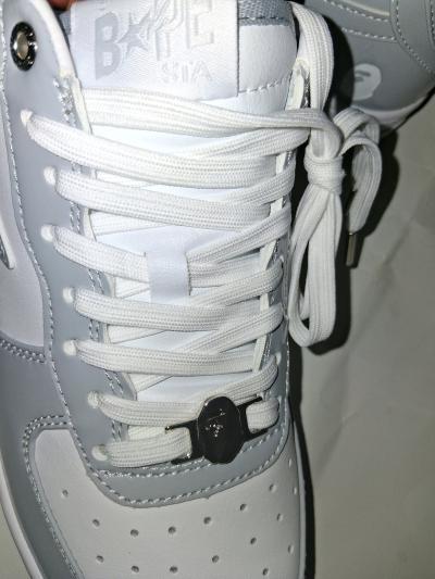 Bape White LowGray white shoes - Thumbnail 6