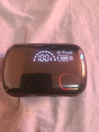ear buds in a black small compartment box - Thumbnail 2