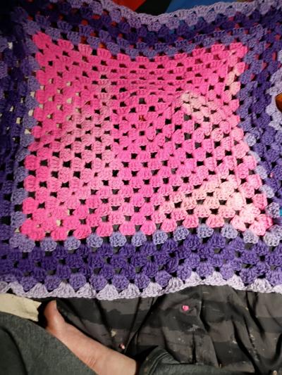 Multi colored granny square Crochet Blankets - Thumbnail 12