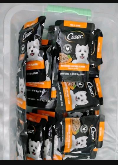 Caesar wet dog food in pouches