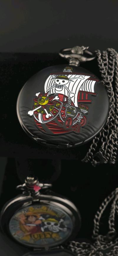 one piece Pocket watch black unisex - Thumbnail 7