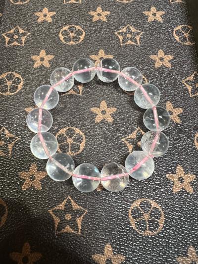 Natural SixPointed Star Rose Quartz Stretch Bracelet 18mm - Thumbnail 4