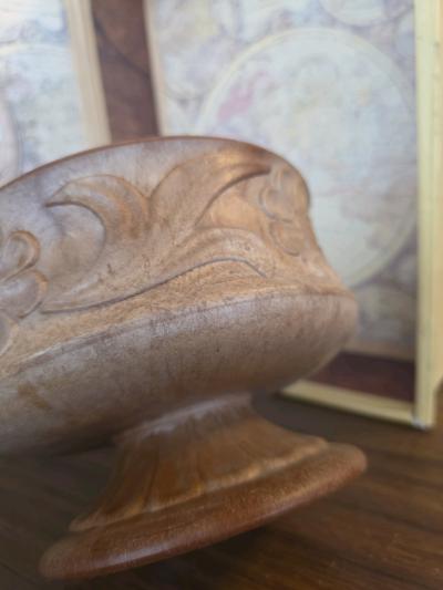 Vin Florlux Plastic Faux Wood Short Pedestal Planter 45 x 65 - Thumbnail 4