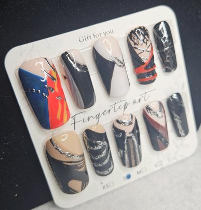 Handmade Stray Kids Venom Inspired Nails Sized Small - Thumbnail 3