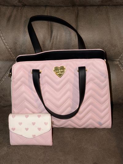 Luv Betsey Quilted Pink Bag With Wallet