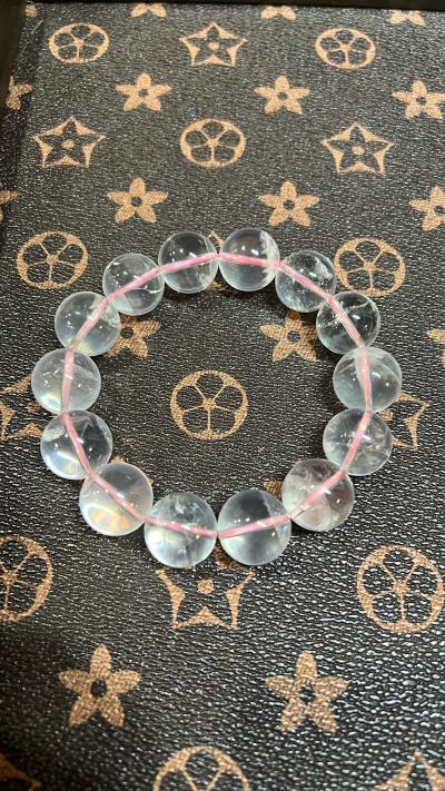 Natural SixPointed Star Rose Quartz Stretch Bracelet 18mm - Thumbnail 2