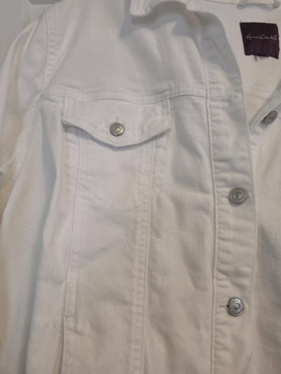 Womens 3X White Denim Jacket - Thumbnail 2