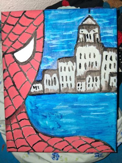 Spiderman Acrylics painting