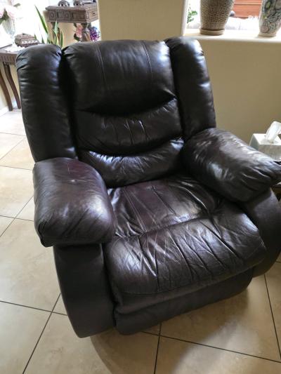 Brown Leather Recliner Chair