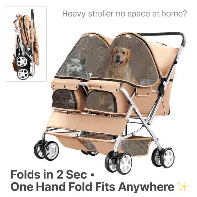 VIP 2Pet Stroller for Dogs  Cats  Premium Double Pet Stroll - Thumbnail 4