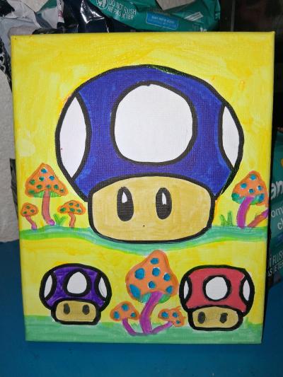 mushroom people painting