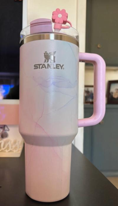 Pink and Purple marble Stanley Cup 40oz