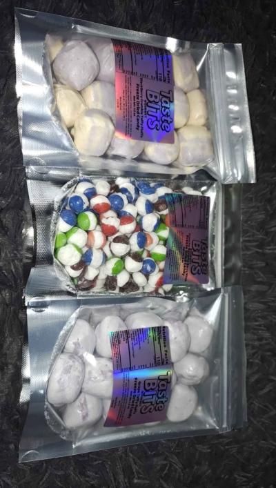 Blackberry Crumble and Skittles and Grape