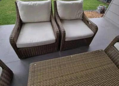 6Piece Outdoor Wicker Patio Furniture Set with Coffee Table - Thumbnail 4