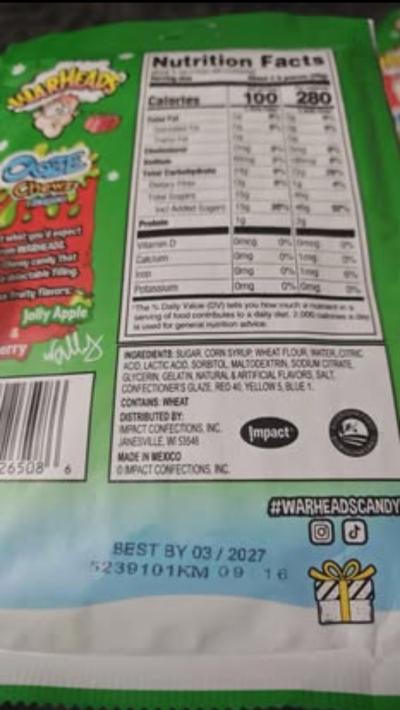 2x WarHeads Ropes nd Sour Hard Candy nd KoolAid Cotton Candy - Thumbnail 2