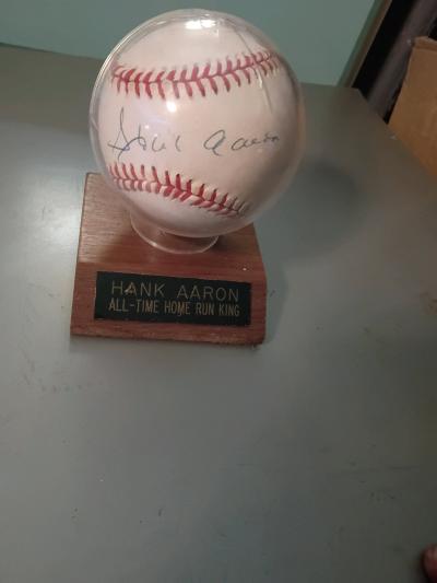 Hank Aaron autographed baseball