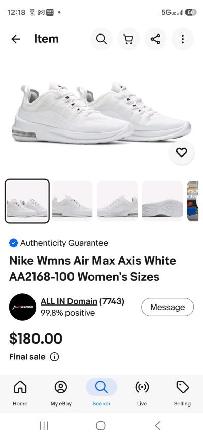 Womans size 6 and have Nike Air Max Axis - Thumbnail 4