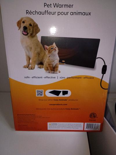 Brand New Cozy Pet Warmer for Cold Winter Days