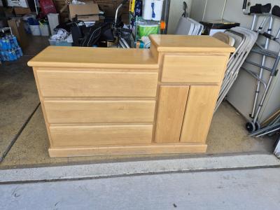 dresser stepped wood drawers cabinet - Thumbnail 4