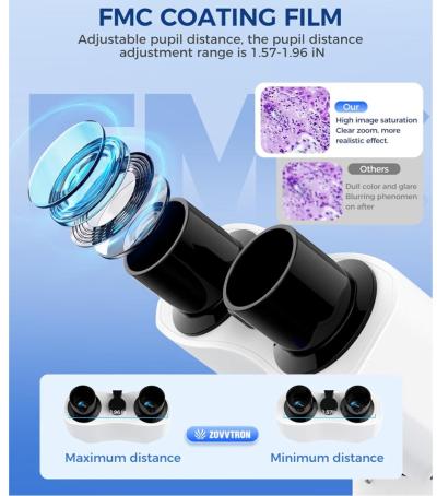 Microscopio Binocular Compuesto Profesional 40X1600X con Cab - Thumbnail 3