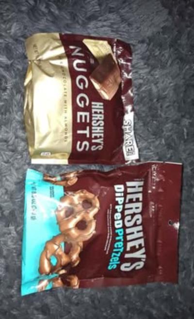 HERSHEY Nuggets with Almonds and HERSHEY Dipped Pretzels