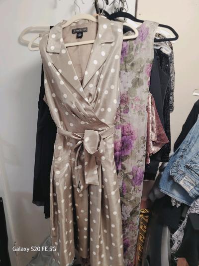 Grey dress polka dot print with a flare - Thumbnail 3