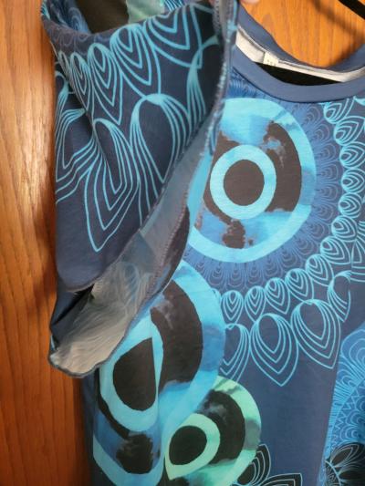 Blue Abstract Print Tunic Top Size 18 - Thumbnail 2