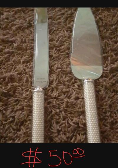 Wedding champagne flutes 50  Wedding cake cutlery set  50 - Thumbnail 2