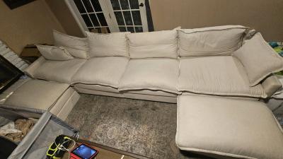GOSUHI 1425 UShaped Modular Cloud Sectional Sofa  Beige