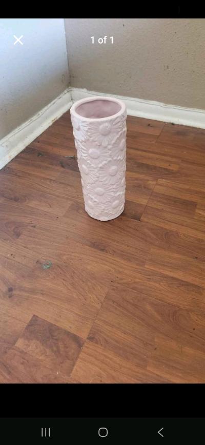 flower print pink vase