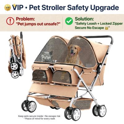 VIP 2Pet Stroller for Dogs  Cats  Premium Double Pet Stroll - Thumbnail 5