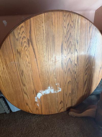 round kitchen table with 3 bar height chairs will sit 4 peop - Thumbnail 2