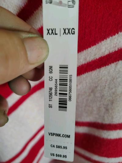Victorias secret Pink sweater that looks like a candy cane - Thumbnail 3