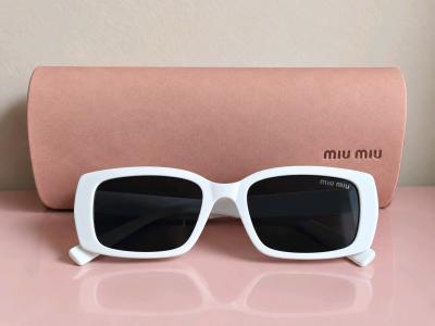 Womens White Oversized Square Sunglasses Black Lenses - Thumbnail 3