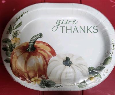Give Thanks Plates  8 packs 8 per pack 12 inch x 925 inch