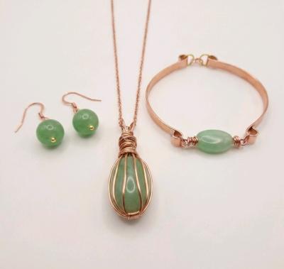 Handmade Wire Wrapped Jewelry Sets 3pcs - Thumbnail 3
