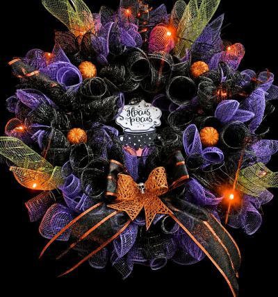 Handsome purple and black Halloween Wreath
