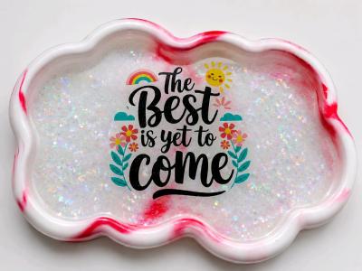 Ceramic Cloud 9 Serving Tray  Motivational