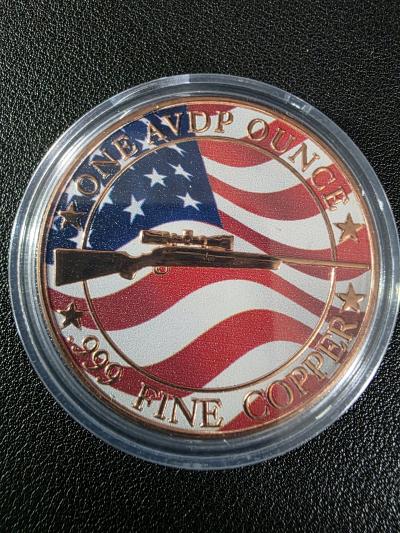 1 Oz Colorized Copper Round 999 fine copper