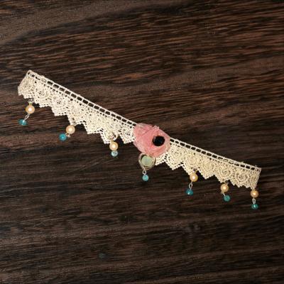 Handmade Lace Choker with Ribbon Rose