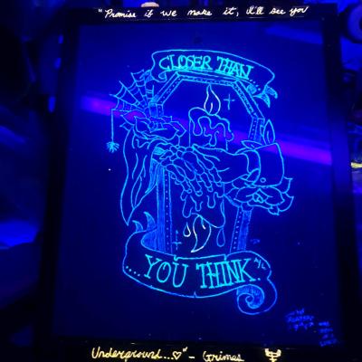 Blacklight Hand engraved picture
