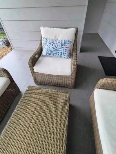 6Piece Outdoor Wicker Patio Furniture Set with Coffee Table - Thumbnail 5