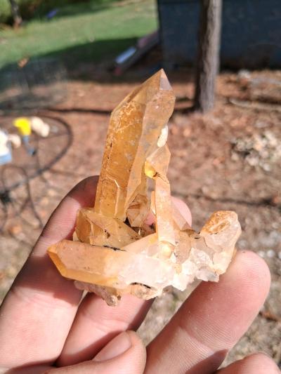 Golden healer quartz cluster